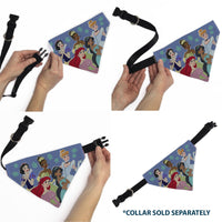 Pet Bandana - Disney Five Princesses Group Pose and Flowers Blues