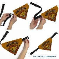 Pet Bandana - The Lion King Young Simba CIRCLE OF LIFE Pose Oranges/Black