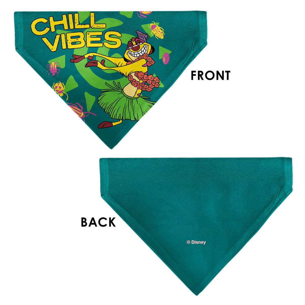 Pet Bandana - The Lion King Timon CHILL VIBES Hula Pose Blue/Multi Color