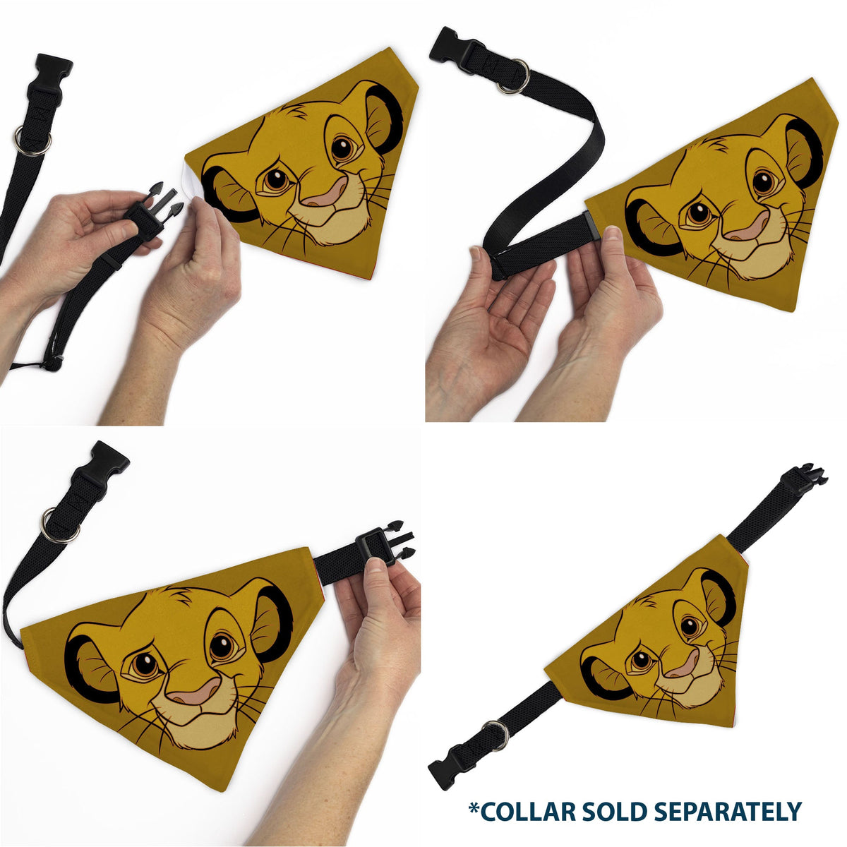 Pet Bandana - Lion King Young Simba Face Close-Up Orange