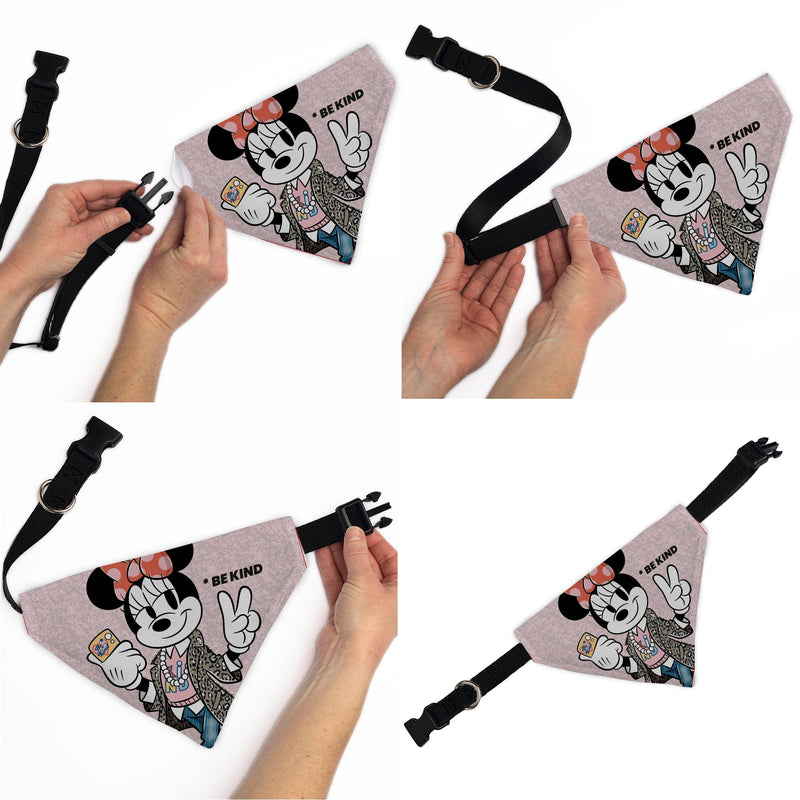 Pet Bandana - Minnie Mouse BE KIND Peace Pose Pinks
