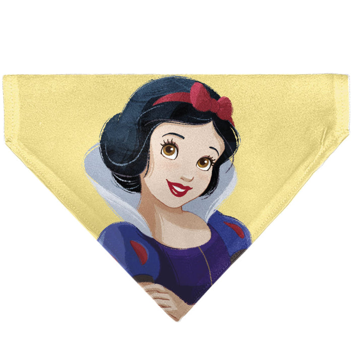 Pet Bandana - Snow White Smiling Face Pose Yellow