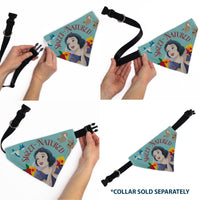 Pet Bandana - Snow White SWEET NATURED Pose Blue