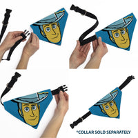 Pet Bandana - Toy Story Woody Pop Art Face Close-Up Blues