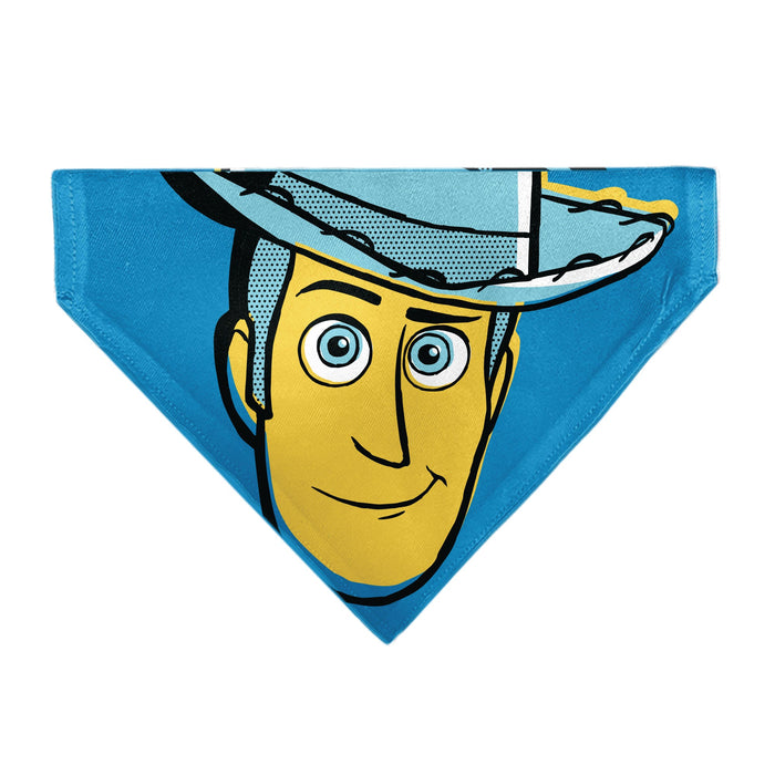 Pet Bandana - Toy Story Woody Pop Art Face Close-Up Blues