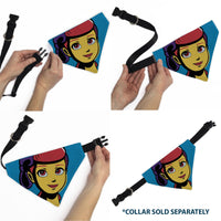 Pet Bandana - Toy Story Bo Peep Close-Up Pop Art Face Blue
