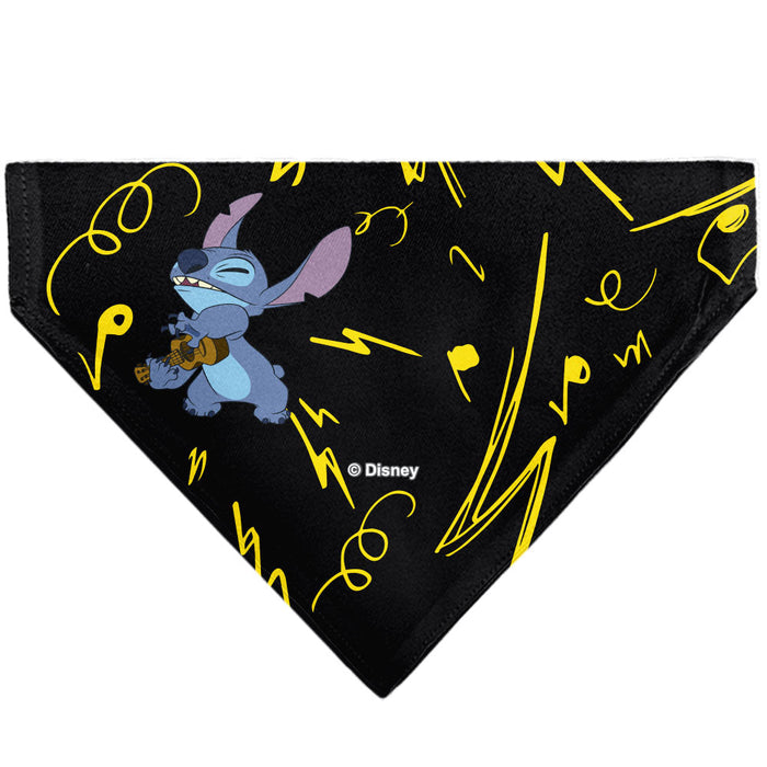 Pet Bandana - Stitch and Scrump Ukulele Jam Pose Black/Yellow