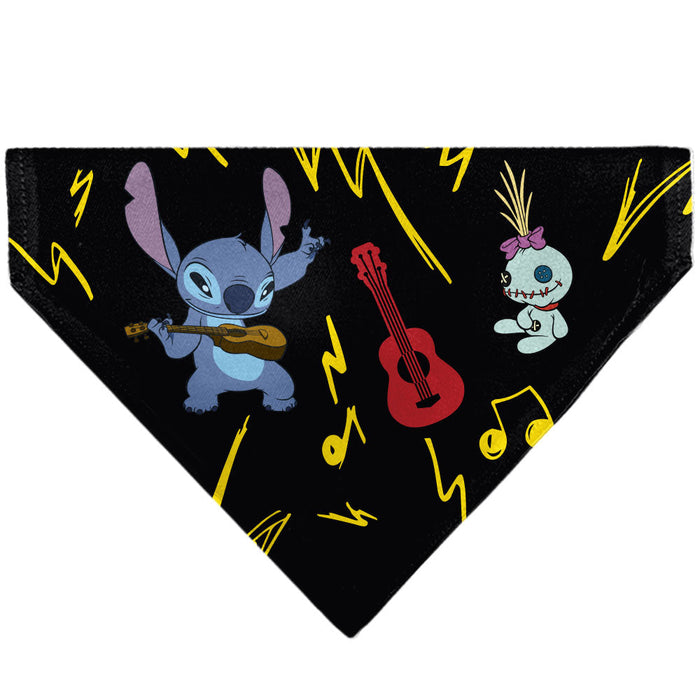 Pet Bandana - Stitch and Scrump Ukulele Jam Pose Black/Yellow