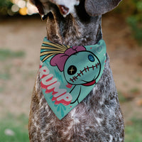 Pet Bandana - SCRUMP Text and Pose Light Blue