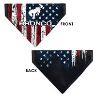 Pet Bandana - Ford BRONCO Americana Stars and Stripes Weathered Red/White/Blue