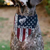 Pet Bandana - Ford BRONCO Americana Stars and Stripes Weathered Red/White/Blue
