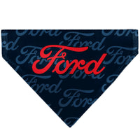 Pet Bandana - FORD Script Stacked Blues/Red