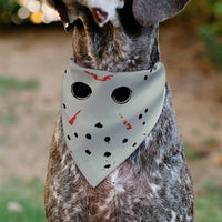 Pet Bandana - FRIDAY THE 13TH Hockey Mask Close-Up White/Black/Red