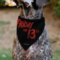 Pet Bandana - FRIDAY THE 13TH Jason Pose and Title Logo Black/Red