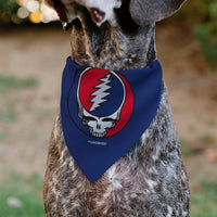 Pet Bandana - Grateful Dead Steal Your Face Logo Centered Red and Blue