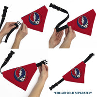Pet Bandana - Grateful Dead Steal Your Face Logo Centered Red and Blue