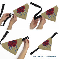 Pet Bandana - GRATEFUL DEAD THE OTHER ONE Roses and Text Tan/Blue/Red
