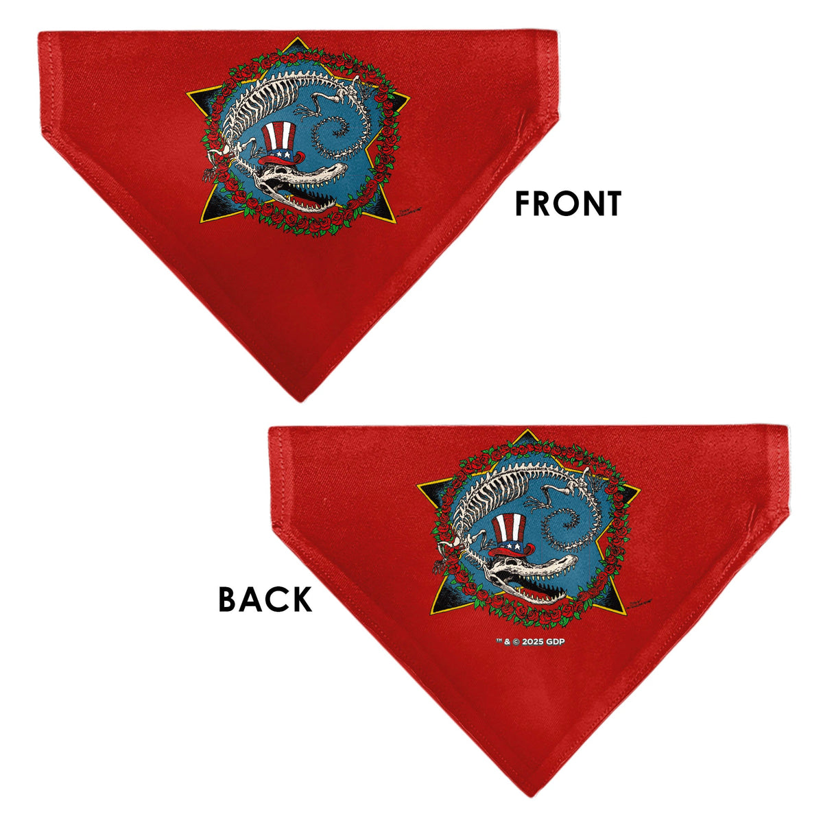 Pet Bandana - Grateful Dead Dave's Picks Volume Ten Alligator Bonus Cover Art Red