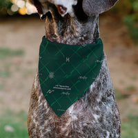 Pet Bandana - HOGWARTS MALFOY Monogram Icons Greens/White