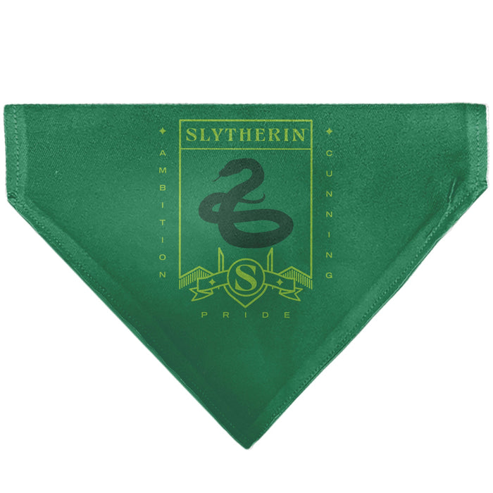 Pet Bandana - Harry Potter SLYTHERIN Traits Banner and Icons Greens/Yellow