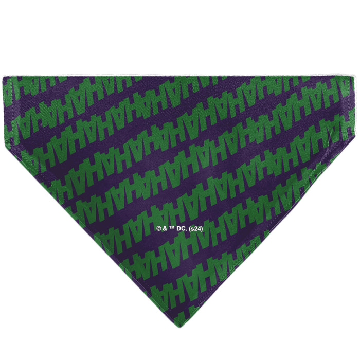 Pet Bandana - The Joker Laugh HAHAHA Text Purple/Green