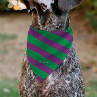 Pet Bandana - THE JOKER Title Logo and Stripe Green/Purple