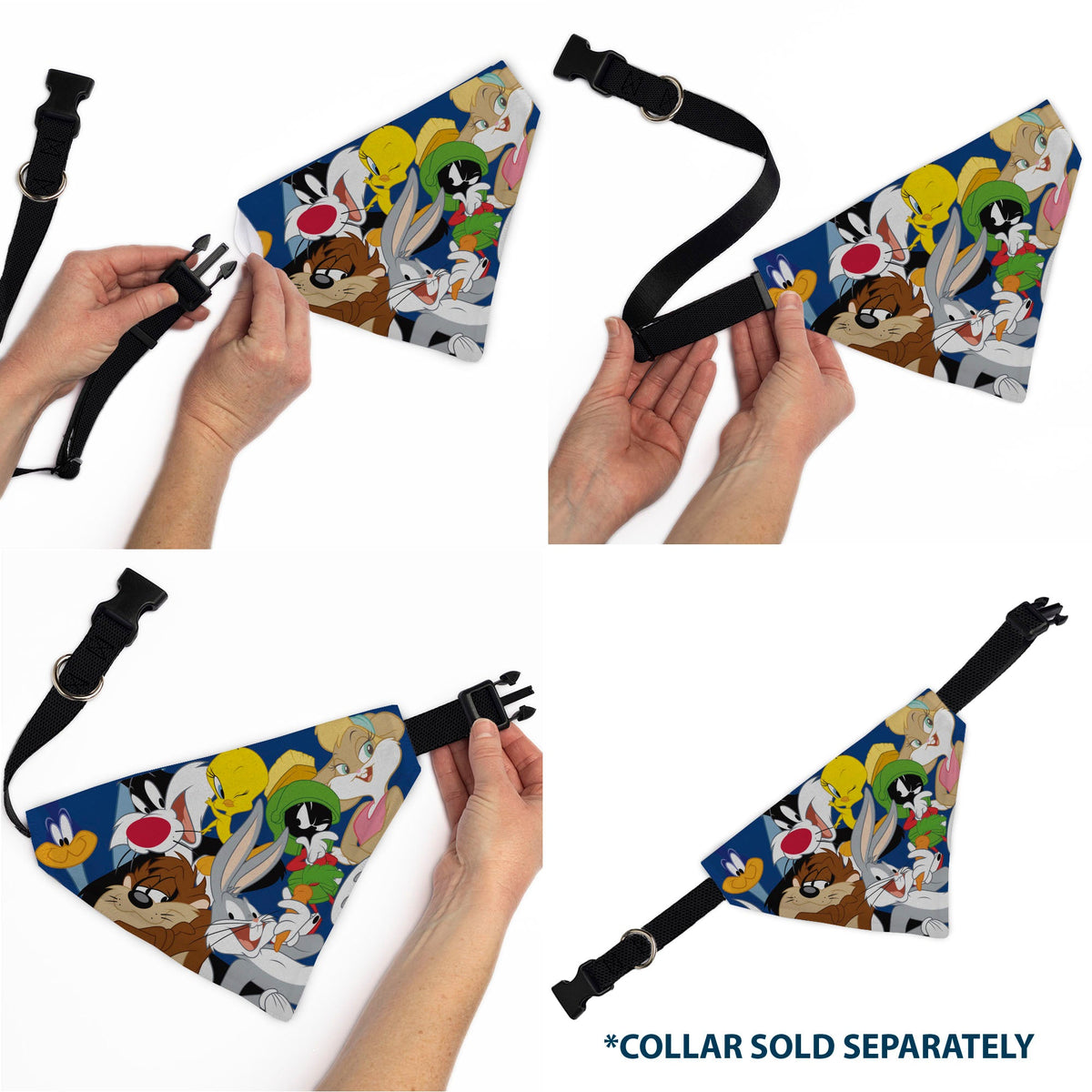 Pet Bandana - LOONEY TUNES Seven Character Stack Pose Blue