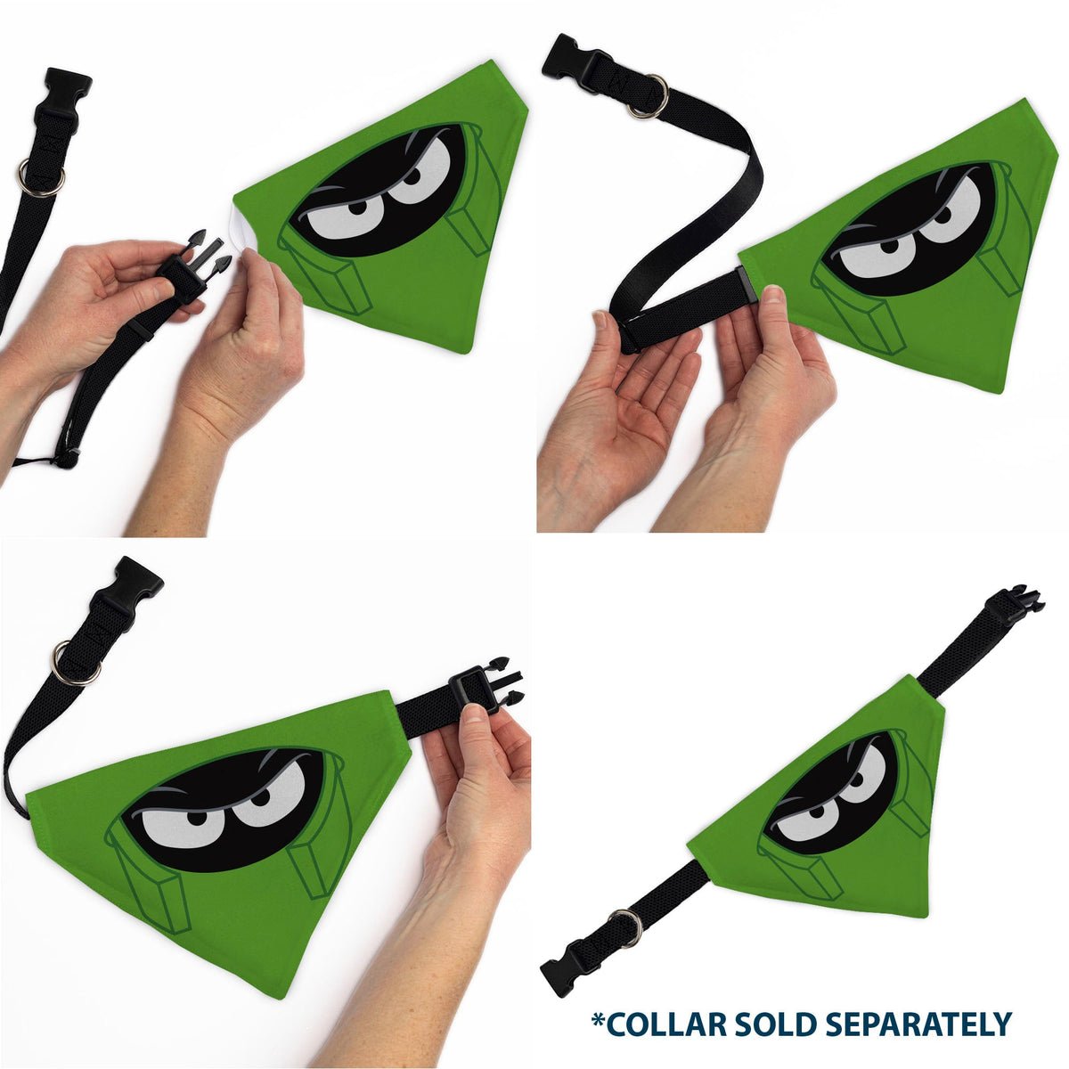 Pet Bandana - LOONEY TUNES Marvin the Martian Face Close-Up Green
