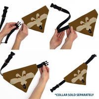 Pet Bandana - LOONEY TUNES Wile E. Coyote Face Close-Up Brown