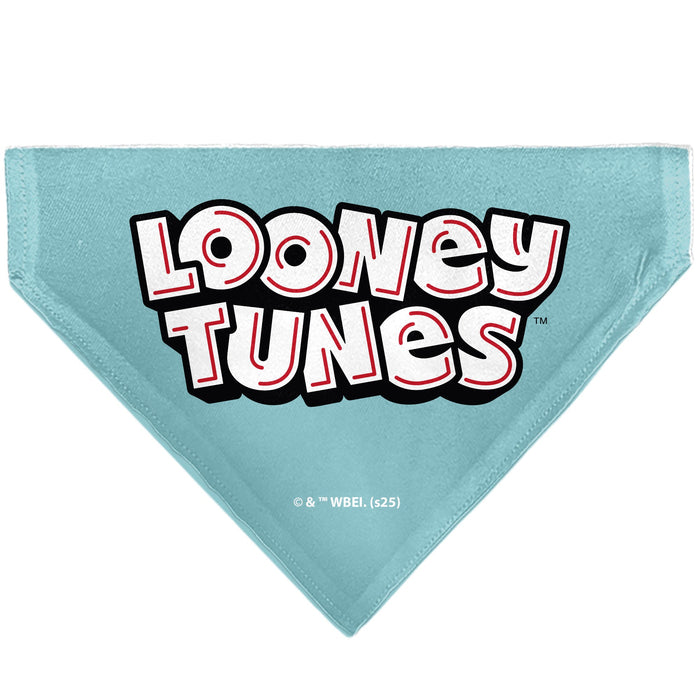 Pet Bandana - Taz Tasmanian Devil CRAZY IN LOVE Heart Pose and Title Logo Blue