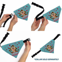 Pet Bandana - Taz Tasmanian Devil CRAZY IN LOVE Heart Pose and Title Logo Blue