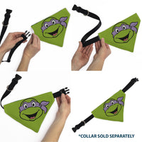 Pet Bandana - Ninja Turtles Donatello Face and Turtle Shell Character Close-Up Green