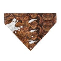 Pet Bandana - COCOA PEBBLES Fred Flintstone and Barney Rubble Cereal Box Print and Vivid Cereal Brown