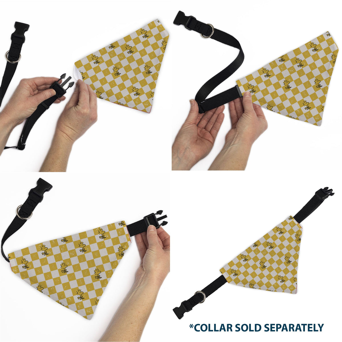 Woodstock Checker Pose Pet Bandana – Peanuts Fan Gear Yellow/White