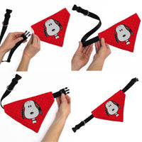 Pet Bandana - Peanuts Snoopy Face and Profile Pose Reds