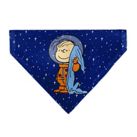 Pet Bandana - Peanuts Astronaut Linus Security Blanket Space Pose Blue