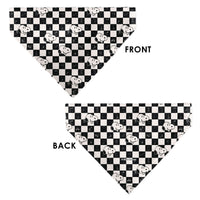 Snoopy Smiling Face Checker Pet Bandana – Peanuts Fan Gear Black/White