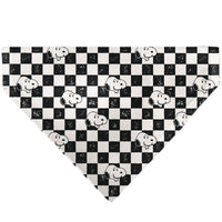 Snoopy Smiling Face Checker Pet Bandana – Peanuts Fan Gear Black/White
