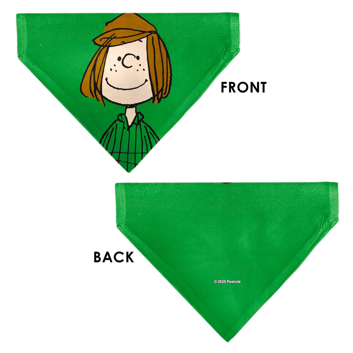 Pet Bandana - Peanuts Peppermint Patty Smiling Face Pose Green