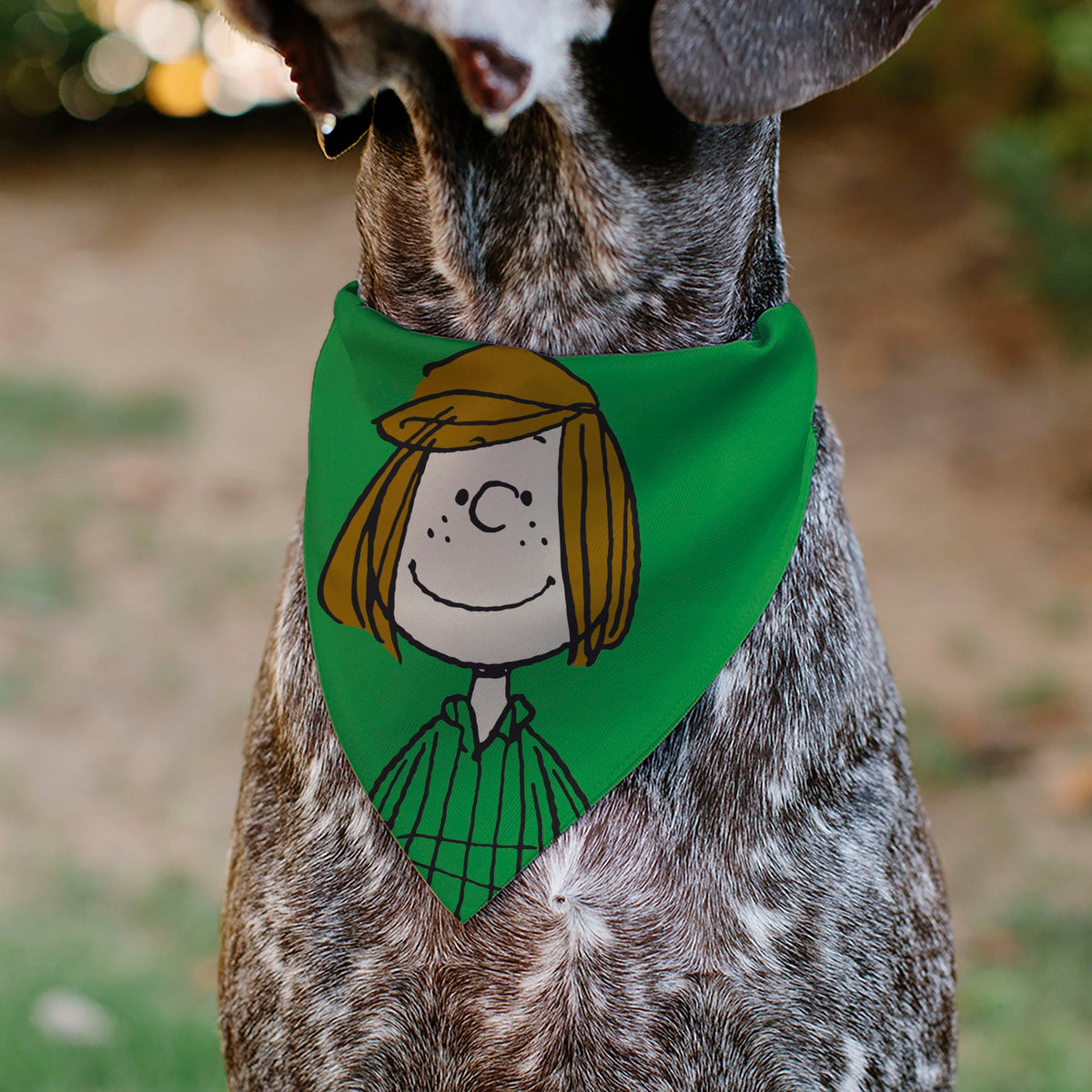 Pet Bandana - Peanuts Peppermint Patty Smiling Face Pose Green