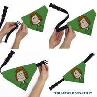 Pet Bandana - Peanuts Peppermint Patty Smiling Face Pose Green