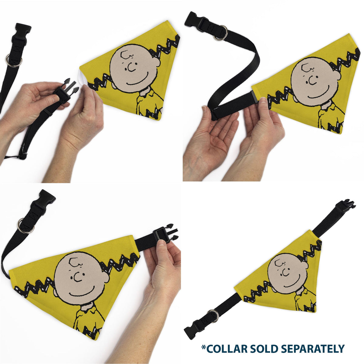 Charlie Brown Smiling Face Stripe Pet Bandana – Peanuts Fan Gear Yellow