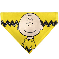 Charlie Brown Smiling Face Stripe Pet Bandana – Peanuts Fan Gear Yellow