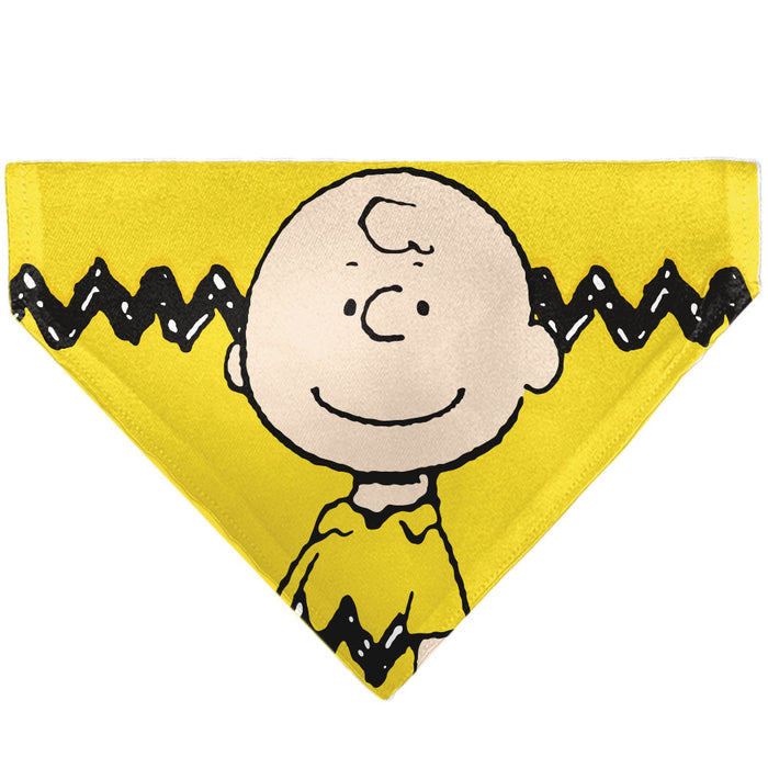 Charlie Brown Smiling Face Stripe Pet Bandana – Peanuts Fan Gear Yellow