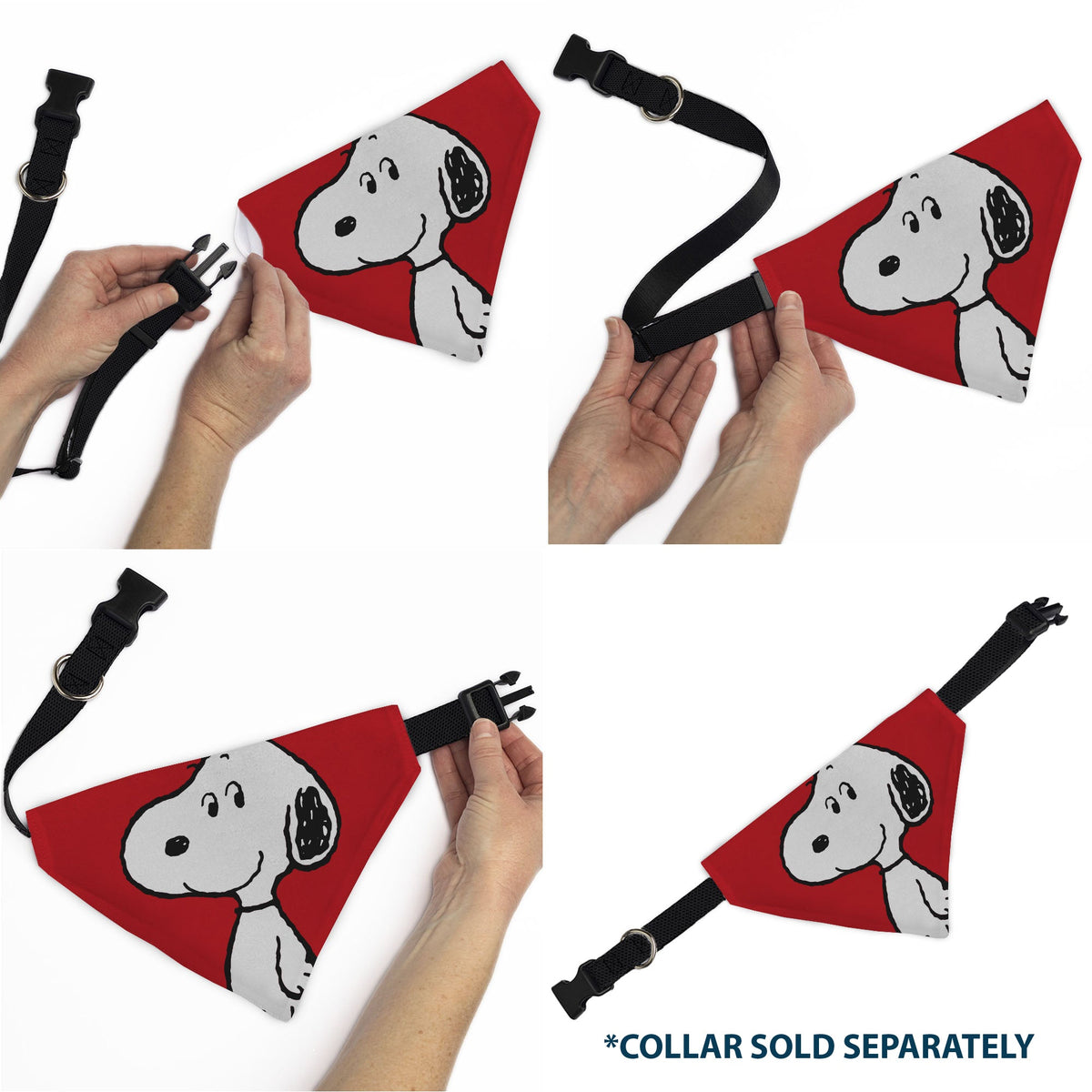 Snoopy Smiling Face Pet Bandana – Peanuts Fan Gear Red
