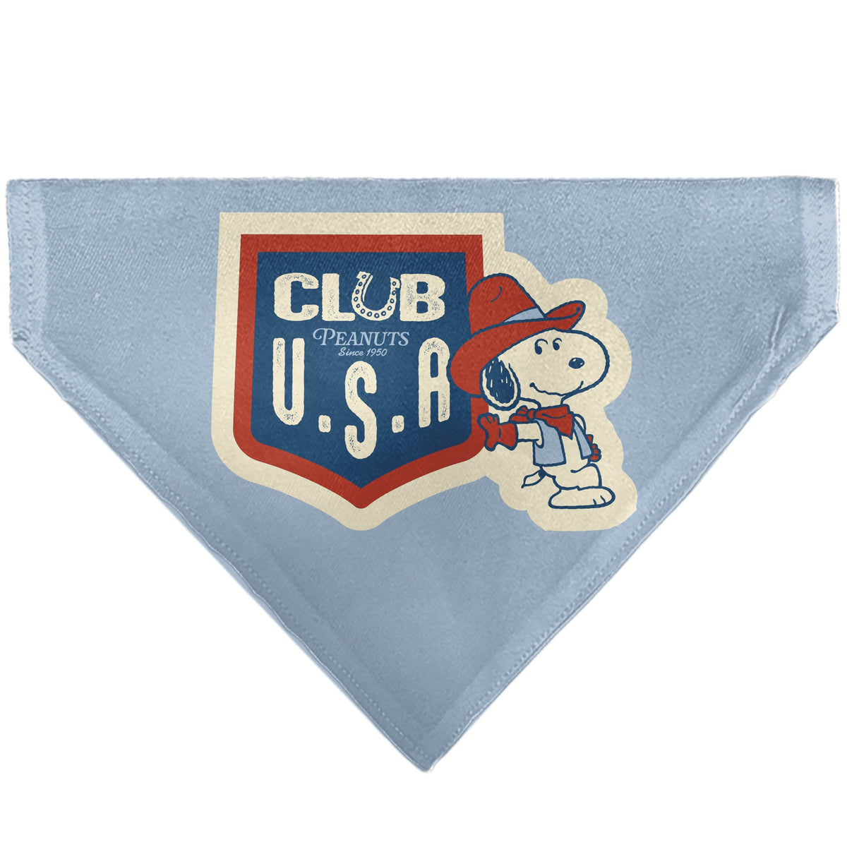 Snoopy Cowboy USA Pet Bandana – Peanuts Fan Gear Light Blue/Red/White