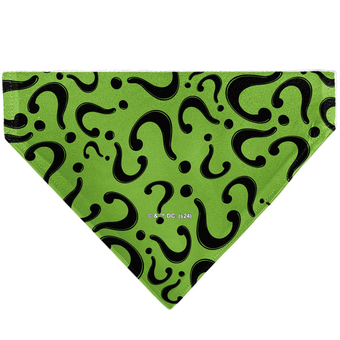 Pet Bandana - The Riddler Question Mark Logo Scattered Green/Black