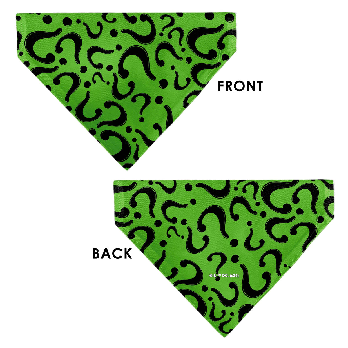 Pet Bandana - The Riddler Question Mark Logo Scattered Green/Black
