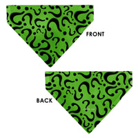 Pet Bandana - The Riddler Question Mark Logo Scattered Green/Black