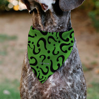Pet Bandana - The Riddler Question Mark Logo Scattered Green/Black